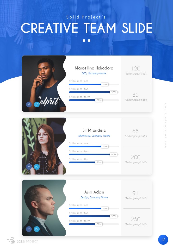 Solid Project Creative Portrait PowerPoint Template Presentation Templates